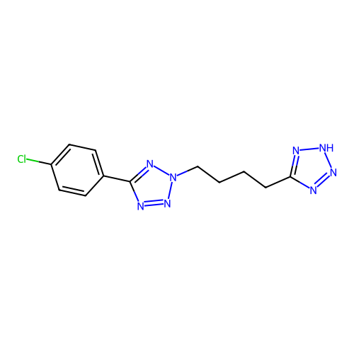 5-{4-[5-(4-chlorophenyl)-2H-tetrazol-2-yl]butyl}-1H-tetrazole structure