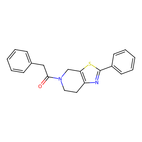 2-phenyl-1-(2-phenyl-6,7-dihydro[1,3]thiazolo[5,4-c]pyridin-5(4H)-yl)ethanone structure
