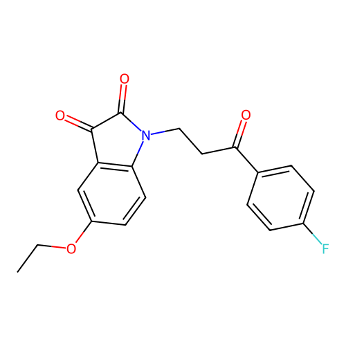 5-ethoxy-1-[3-(4-fluorophenyl)-3-oxopropyl]-1H-indole-2,3-dione structure