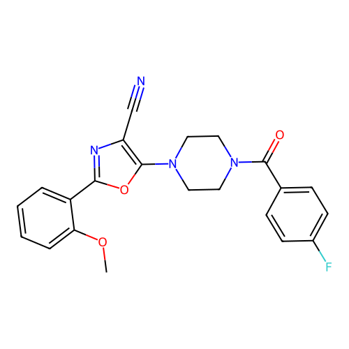 5-(4-(4-Fluorobenzoyl)piperazin-1-yl)-2-(2-methoxyphenyl)oxazole-4-carbonitrile structure