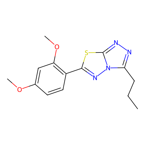 6-(2,4-Dimethoxyphenyl)-3-propyl[1,2,4]triazolo[3,4-b][1,3,4]thiadiazole structure