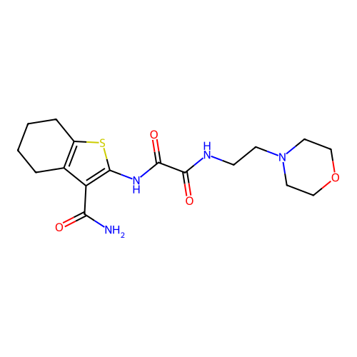 N'-(3-carbamoyl-4,5,6,7-tetrahydro-1-benzothiophen-2-yl)-N-(2-morpholin-4-ylethyl)oxamide structure