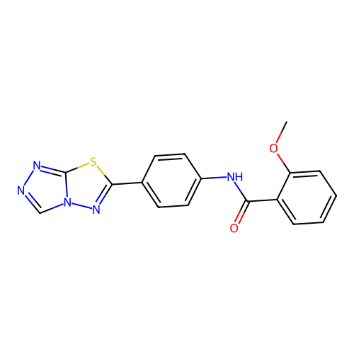 2-methoxy-N-(4-[1,2,4]triazolo[3,4-b][1,3,4]thiadiazol-6-ylphenyl)benzamide structure