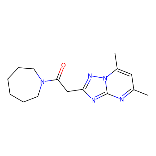 1-(Azepan-1-yl)-2-(5,7-dimethyl-[1,2,4]triazolo[1,5-a]pyrimidin-2-yl)ethanone structure