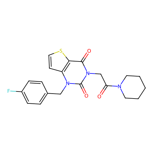 1-(4-fluorobenzyl)-3-(2-oxo-2-(piperidin-1-yl)ethyl)thieno[3,2-d]pyrimidine-2,4(1H,3H)-dione structure
