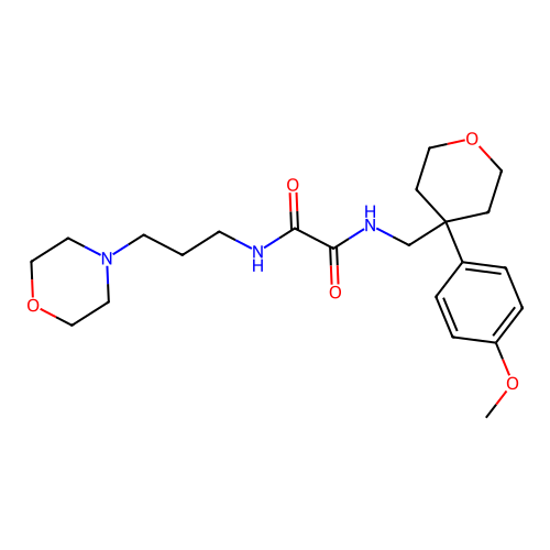 N'-[[4-(4-methoxyphenyl)oxan-4-yl]methyl]-N-(3-morpholin-4-ylpropyl)oxamide structure