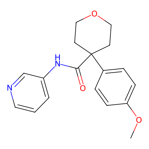 4-(4-methoxyphenyl)-N-pyridin-3-yloxane-4-carboxamide structure