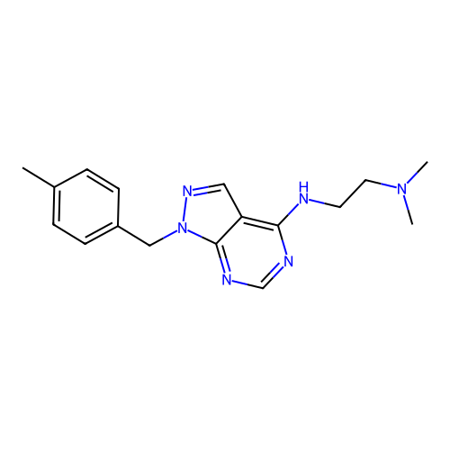 N,N-dimethyl-N'-[1-(4-methylbenzyl)-1H-pyrazolo[3,4-d]pyrimidin-4-yl]ethane-1,2-diamine structure