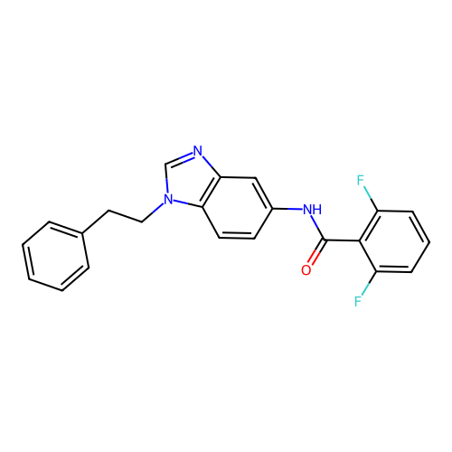 2,6-difluoro-N-[1-(2-phenylethyl)-1H-benzimidazol-5-yl]benzamide structure