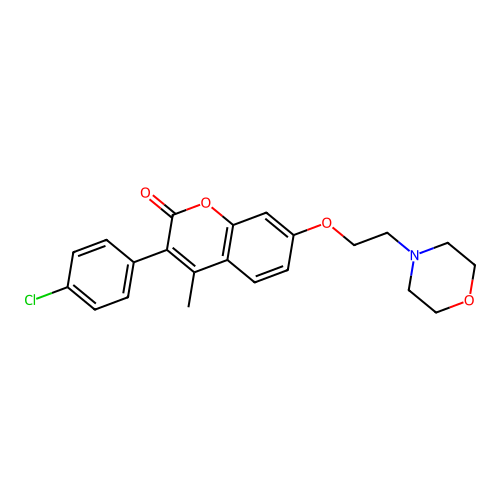 3-(4-chlorophenyl)-4-methyl-7-[2-(morpholin-4-yl)ethoxy]-2H-chromen-2-one structure