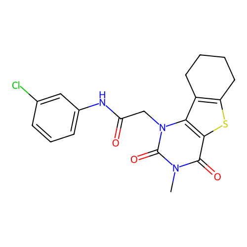 N-(3-chlorophenyl)-2-(3-methyl-2,4-dioxo-3,4,6,7,8,9-hexahydrobenzo[4,5]thieno[3,2-d]pyrimidin-1(2H)-yl)acetamide structure