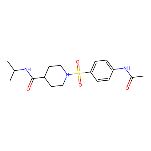 1-{[4-(acetylamino)phenyl]sulfonyl}-N-(propan-2-yl)piperidine-4-carboxamide structure
