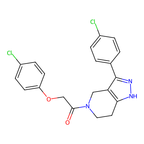 2-(4-chlorophenoxy)-1-(3-(4-chlorophenyl)-6,7-dihydro-2H-pyrazolo[4,3-c]pyridin-5(4H)-yl)ethanone structure