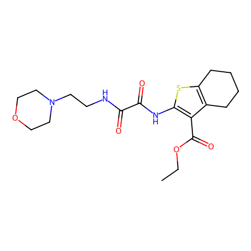 ethyl 2-(2-((2-morpholinoethyl)amino)-2-oxoacetamido)-4,5,6,7-tetrahydrobenzo[b]thiophene-3-carboxylate structure