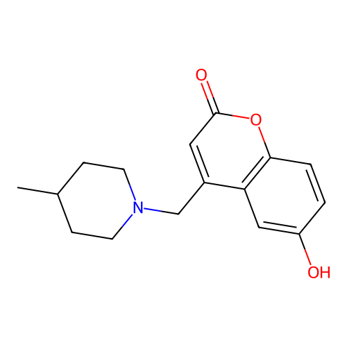 6-Hydroxy-4-[(4-methylpiperidin-1-yl)methyl]chromen-2-one structure