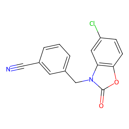 3-[(5-Chloro-2-oxo-1,3-benzoxazol-3-yl)methyl]benzonitrile structure