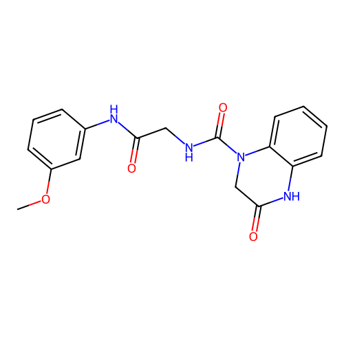 3-hydroxy-N-{2-[(3-methoxyphenyl)amino]-2-oxoethyl}quinoxaline-1(2H)-carboxamide structure