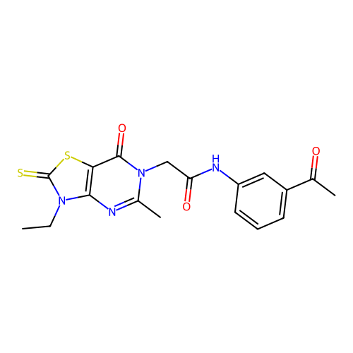 N-(3-acetylphenyl)-2-(3-ethyl-5-methyl-7-oxo-2-thioxo-2,3-dihydrothiazolo[4,5-d]pyrimidin-6(7H)-yl)acetamide structure