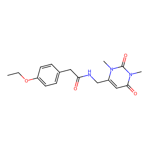 N-((1,3-dimethyl-2,6-dioxo-1,2,3,6-tetrahydropyrimidin-4-yl)methyl)-2-(4-ethoxyphenyl)acetamide structure