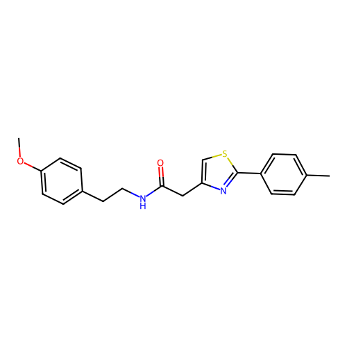 N-[2-(4-methoxyphenyl)ethyl]-2-[2-(4-methylphenyl)-1,3-thiazol-4-yl]acetamide structure