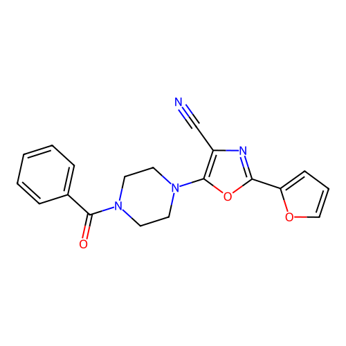 5-(4-Benzoylpiperazin-1-yl)-2-(furan-2-yl)oxazole-4-carbonitrile structure