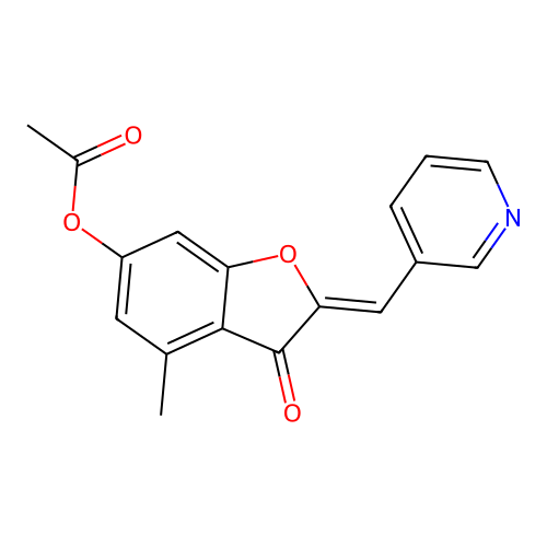 4-Methyl-3-oxo-2-(3-pyridylmethylene)benzo[3,4-b]furan-6-yl acetate structure