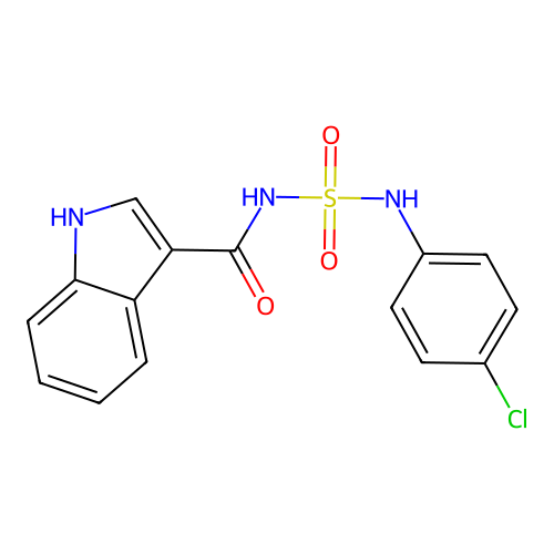 N-[(4-chlorophenyl)sulfamoyl]-1H-indole-3-carboxamide structure