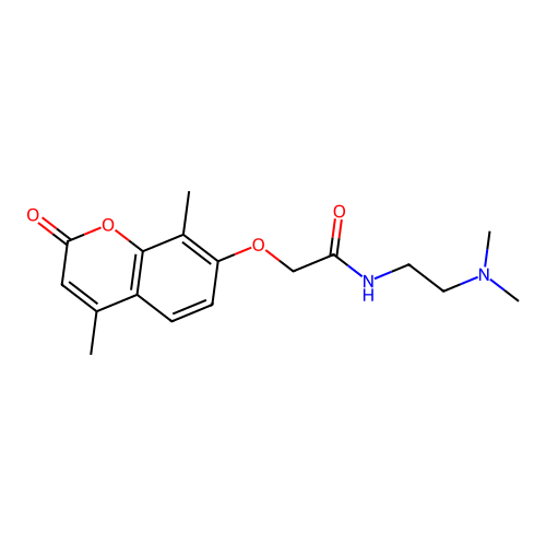 2-((4,8-dimethyl-2-oxo-2H-chromen-7-yl)oxy)-N-(2-(dimethylamino)ethyl)acetamide structure