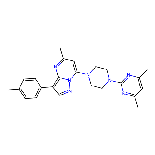 7-[4-(4,6-dimethylpyrimidin-2-yl)piperazin-1-yl]-5-methyl-3-(4-methylphenyl)pyrazolo[1,5-a]pyrimidine structure