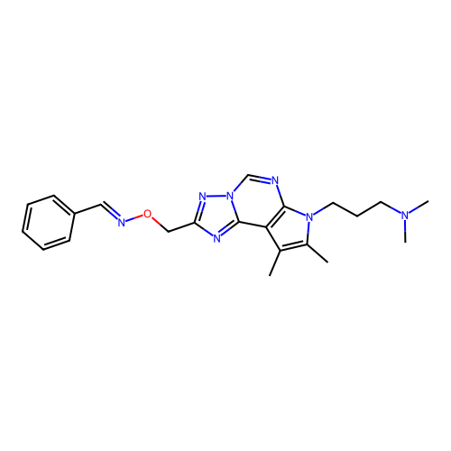 C22H27N7O structure
