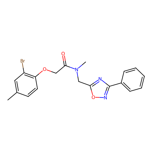 2-(2-bromo-4-methylphenoxy)-N-methyl-N-[(3-phenyl-1,2,4-oxadiazol-5-yl)methyl]acetamide structure
