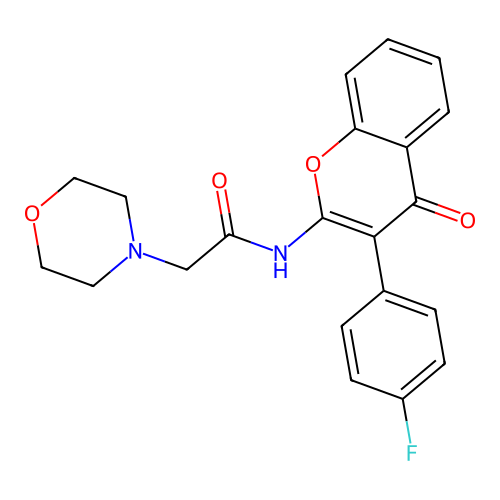 N-(3-(4-fluorophenyl)-4-oxo-4H-chromen-2-yl)-2-morpholinoacetamide structure