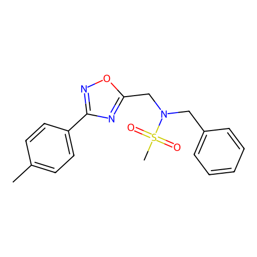 N-benzyl-N-{[3-(4-methylphenyl)-1,2,4-oxadiazol-5-yl]methyl}methanesulfonamide structure