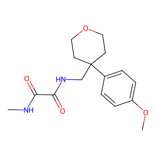 N'-[[4-(4-methoxyphenyl)oxan-4-yl]methyl]-N-methyloxamide structure