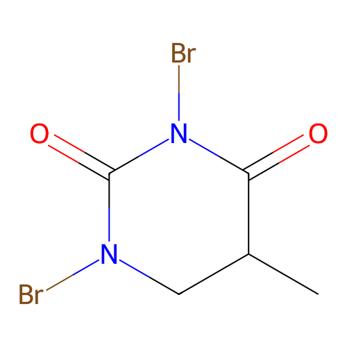 1,3-Dibromo-5-methyl-1,3-diazinane-2,4-dione structure