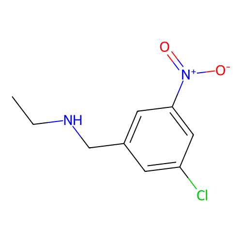 Benzenemethanamine, 3-chloro-N-ethyl-5-nitro- structure