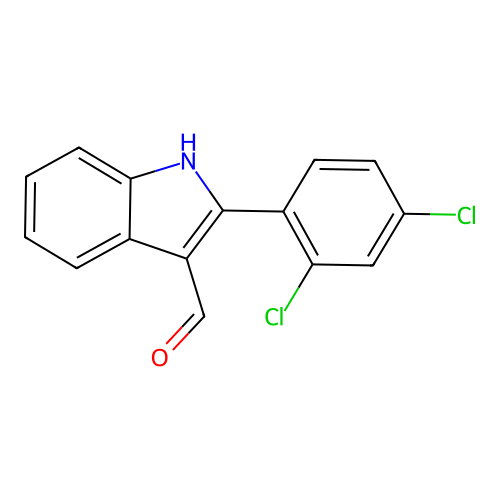2-(2,4-dichlorophenyl)-1H-indole-3-carbaldehyde structure
