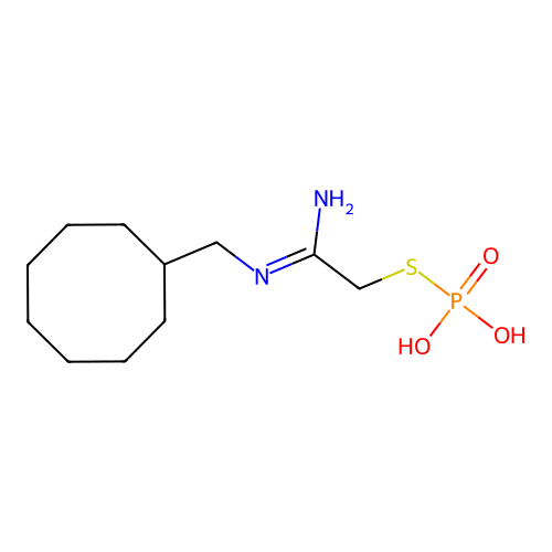 Ethanimidamide, N-(cyclooctylmethyl)-2-(phosphonothio)- structure