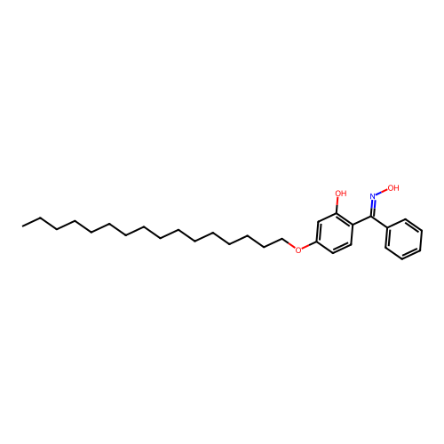 5-hexadecoxy-2-(N-hydroxy-C-phenylcarbonimidoyl)phenol structure