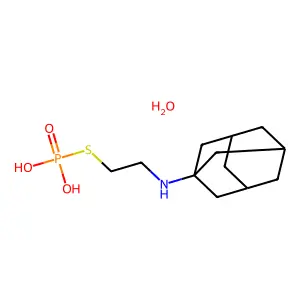 Ethanethiol, 2-(1-adamantyl)amino-, hydrogen phosphate (ester), hydrate structure