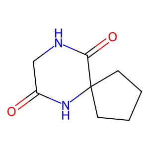 Cyclo(glycine-(1-amino-1-cyclopentane)carbonyl) structure