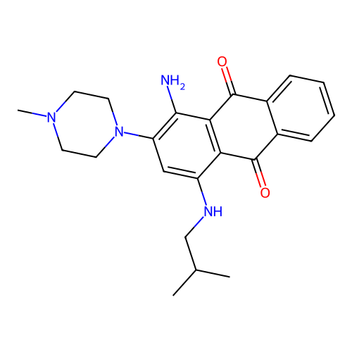 1-amino-2-(4-methylpiperazin-1-yl)-4-(2-methylpropylamino)anthracene-9,10-dione structure