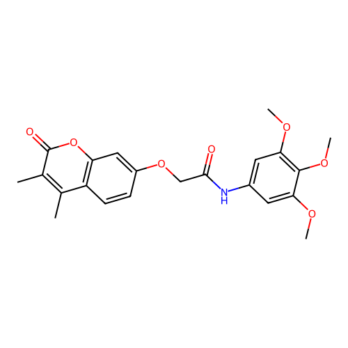 2-(3,4-dimethyl-2-oxochromen-7-yl)oxy-N-(3,4,5-trimethoxyphenyl)acetamide structure