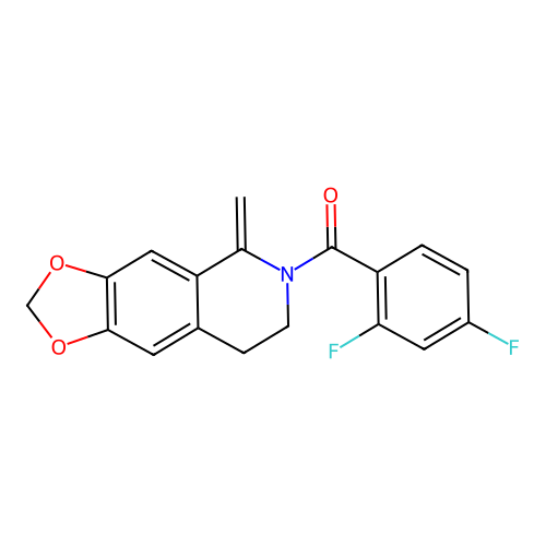 (2,4-difluorophenyl)(5-methylene-7,8-dihydro-[1,3]dioxolo[4,5-g]isoquinolin-6(5H)-yl)methanone structure