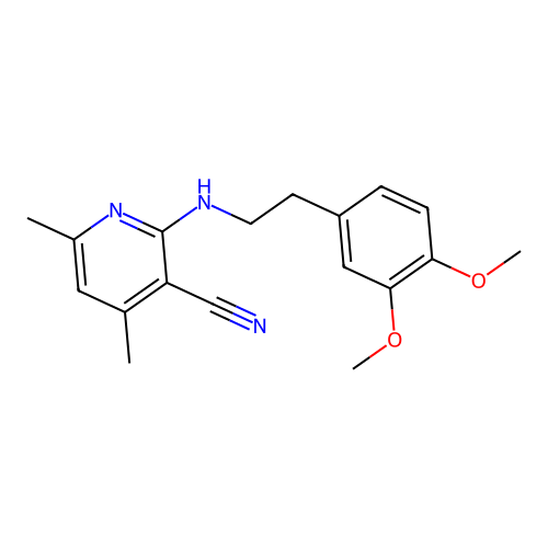 2-[2-(3,4-Dimethoxyphenyl)ethylamino]-4,6-dimethylpyridine-3-carbonitrile structure