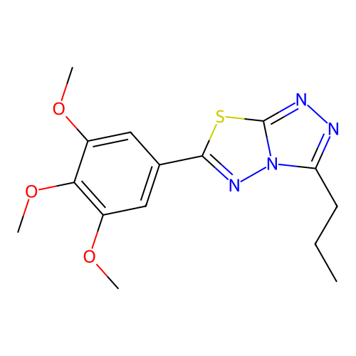 3-Propyl-6-(3,4,5-trimethoxyphenyl)-[1,2,4]triazolo[3,4-b][1,3,4]thiadiazole structure