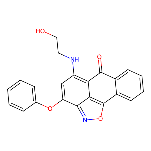 5-((2-hydroxyethyl)amino)-3-phenoxy-6H-anthra[1,9-cd]isoxazol-6-one structure
