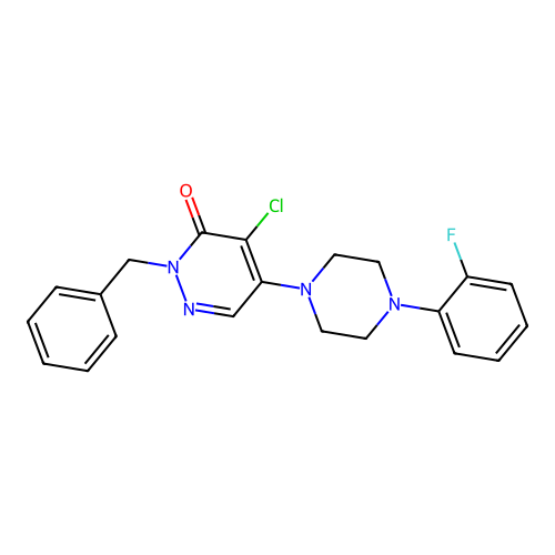 2-Benzyl-4-chloro-5-[4-(2-fluorophenyl)piperazin-1-yl]pyridazin-3-one structure