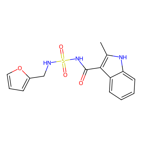 N-[(furan-2-ylmethyl)sulfamoyl]-2-methyl-1H-indole-3-carboxamide structure