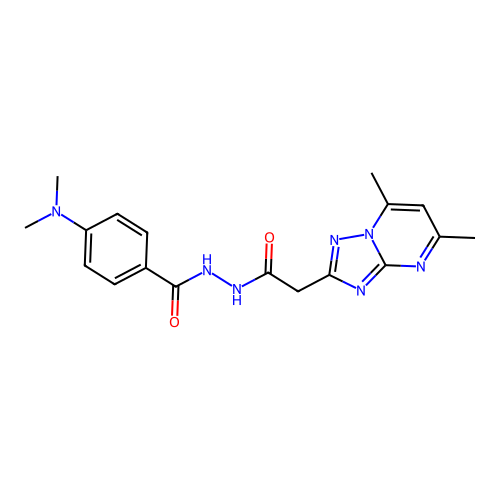 4-(dimethylamino)-N'-[(5,7-dimethyl[1,2,4]triazolo[1,5-a]pyrimidin-2-yl)acetyl]benzohydrazide structure